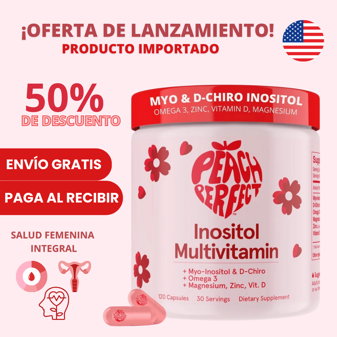 Inositol Multivitamínico Peach Perfect® | Dale Regularidad a Tu Ciclo Menstrual y Controla el S.O.P
