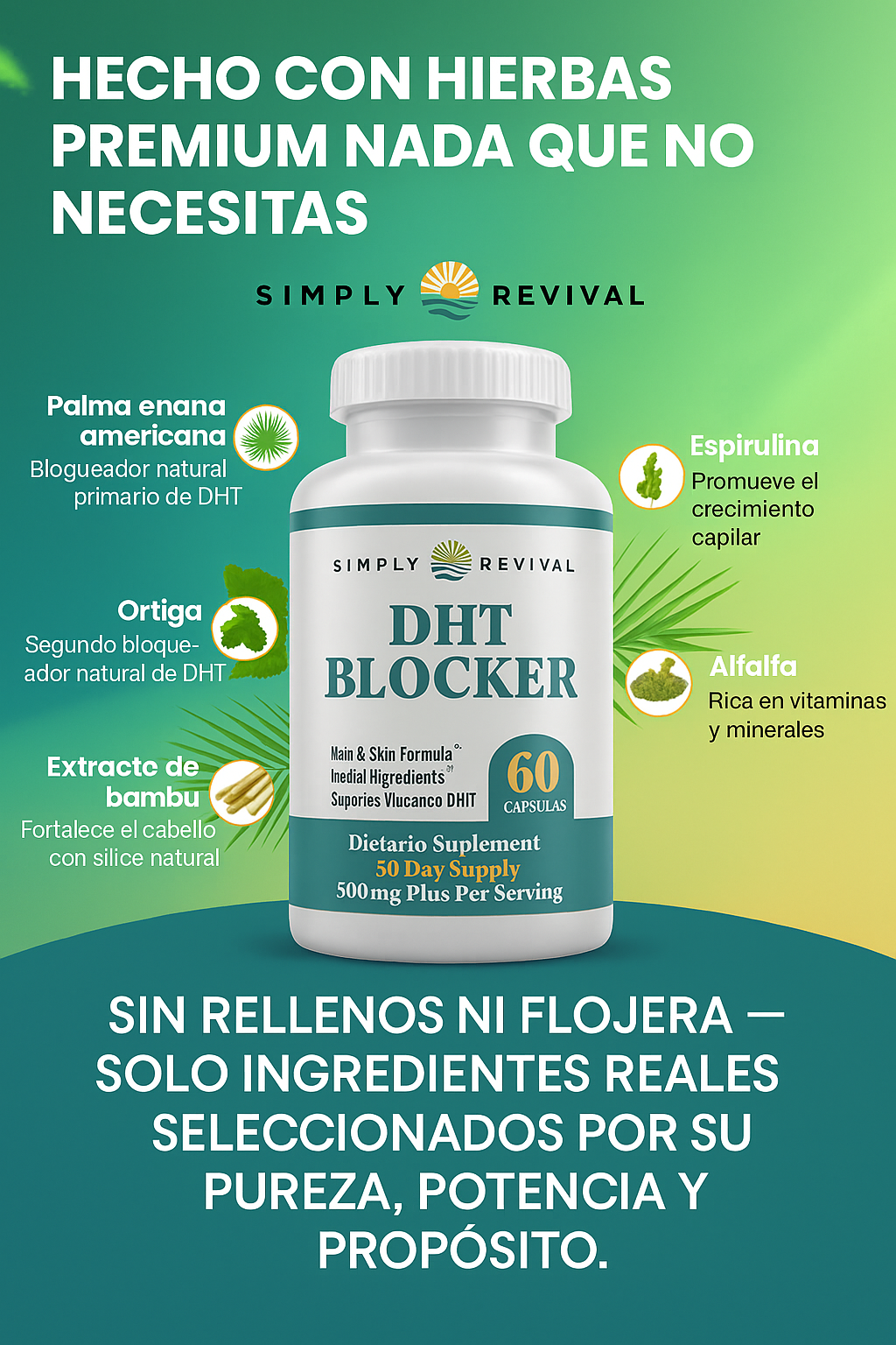 DHT Blocker® | Fórmula Natural Para Caída del Cabello