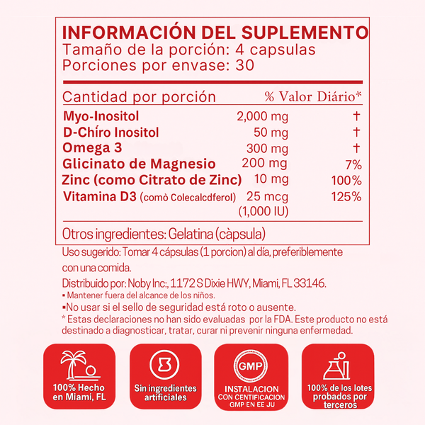 Inositol Multivitamínico Peach Perfect® | Dale Regularidad a Tu Ciclo Menstrual y Controla el S.O.P