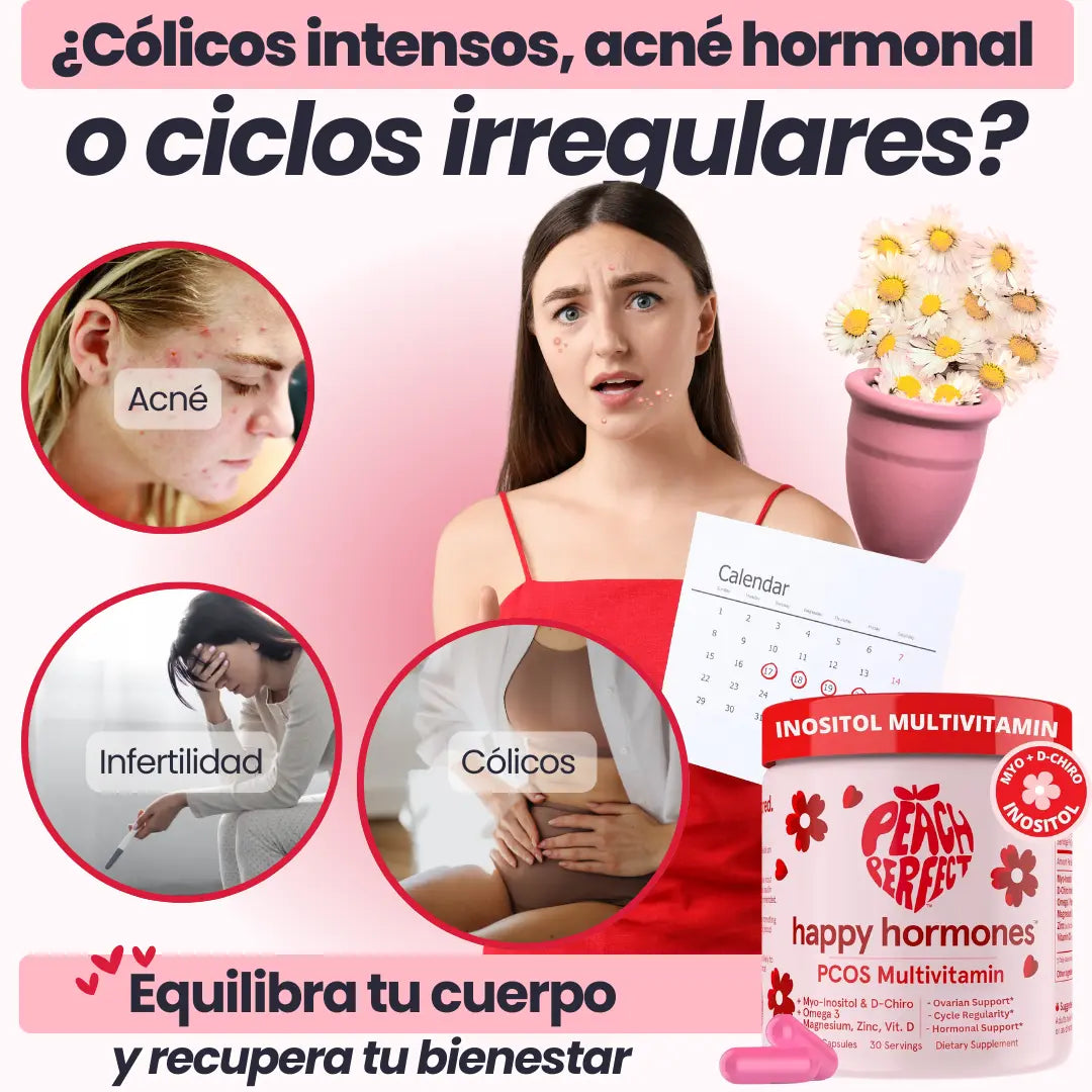 Inositol Multivitamínico Peach Perfect® | Dale Regularidad a Tu Ciclo Menstrual y Controla el S.O.P