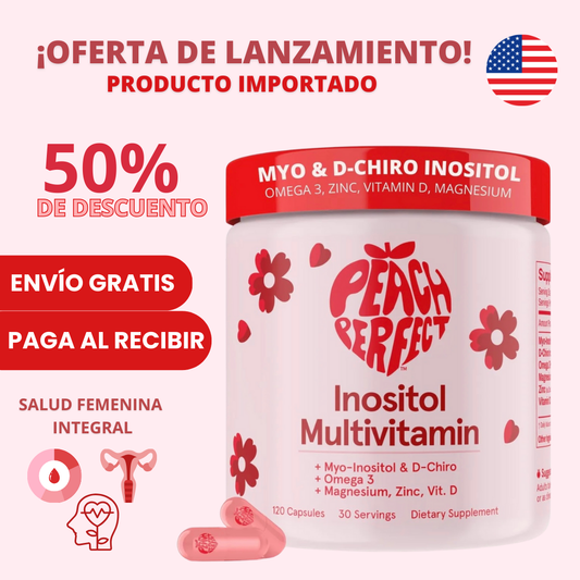 Inositol Multivitamínico Peach Perfect® | Dale Regularidad a Tu Ciclo Menstrual y Controla el S.O.P