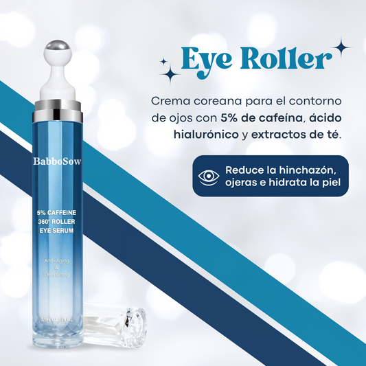 Eye Roller® 5% Cafeína + Ácido Hialurónico ® | Elimina Ojeras Con Tecnología Coreana