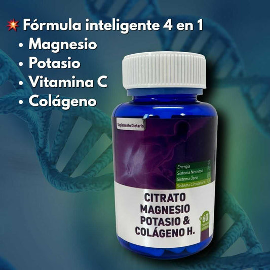 4Vital Energy® | Citrato Magnesio, Vitamina C, Potasio y Colágeno