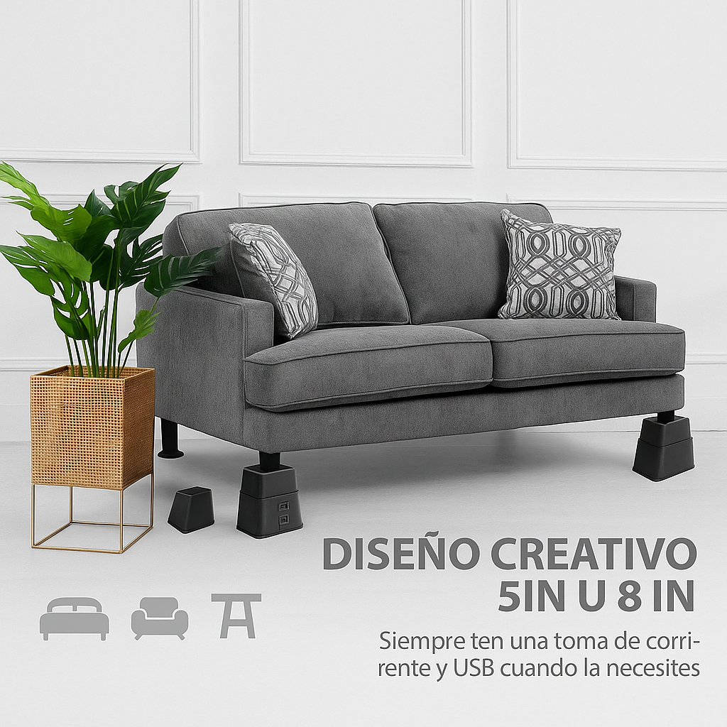 PowerBase® | Elevador de Cama con Tomacorriente USB
