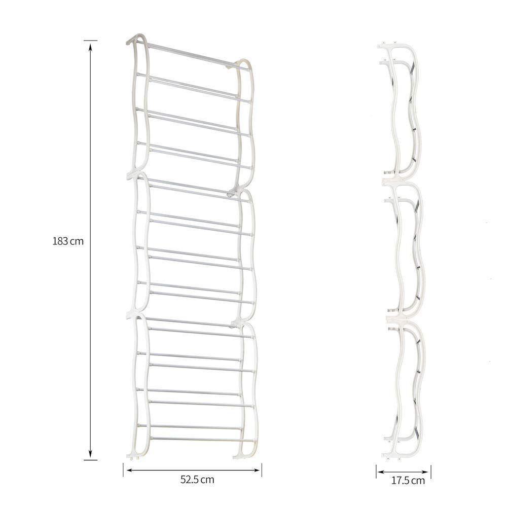 PuertaZap 36® | Zapatero Puerta/Pared Capacidad 30-36 Pares en Acero y Plástico Reforzado
